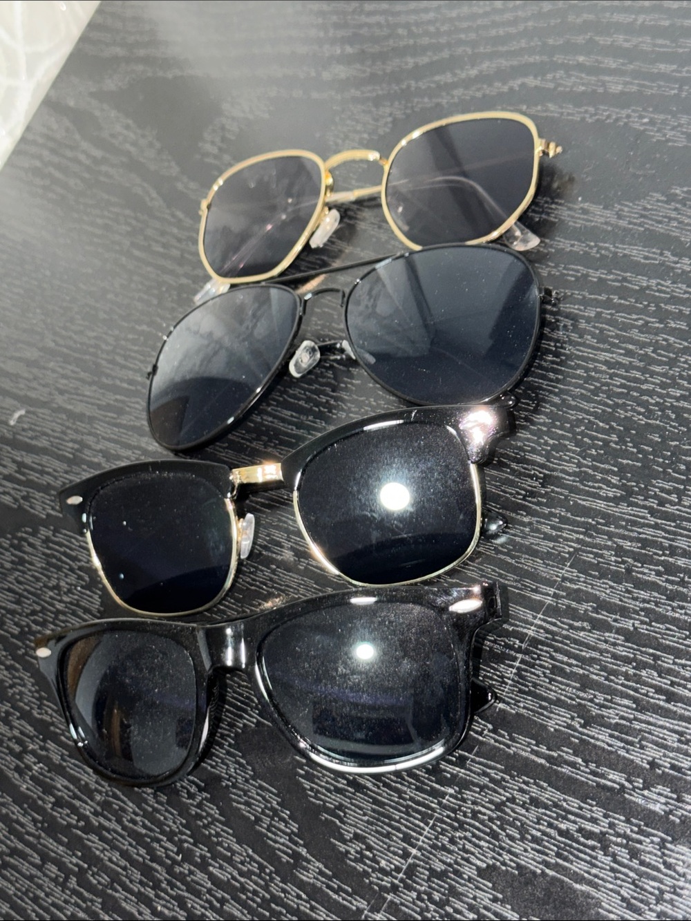 Set of Four Black Lens Sunglasses - Mixed Frame Styles